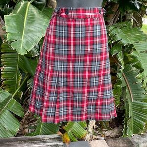 Plaid kilt style pleated skirt